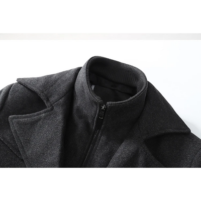 Nordalt - Langer Mantel Herren Warm Gefüttert Mit Stehkragen Winterjacke