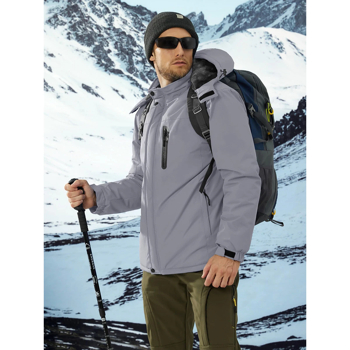 Nordure - Wasserdichter Wintermantel Männer – Wetterfest, Atmungsaktiv, Mit Kapuze