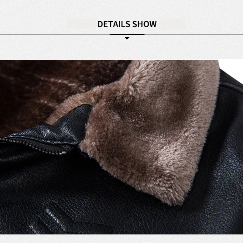 Trenlon - Lederjacke Herren mit abnehmbarer Kapuze, Bikerjacke aus Echtleder