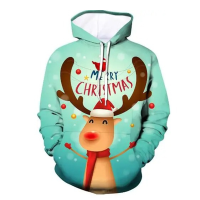 Glitzro - Weihnachtspullover für Damen, Strickpullover mit lustigem Rentier-Design