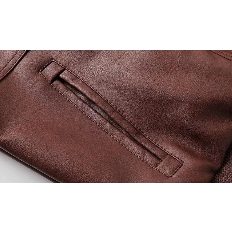 Bronvek - Lederjacke Herren mit Reißverschluss, Klassische Jacke aus Echtleder