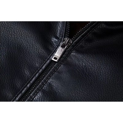 Trenlon - Lederjacke Herren mit abnehmbarer Kapuze, Bikerjacke aus Echtleder