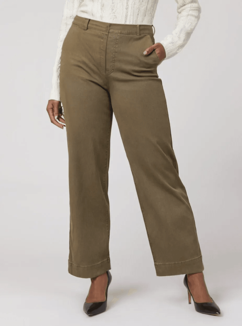 Alva™ - Taillenkontrollierende Twill Cropped Weite Hose