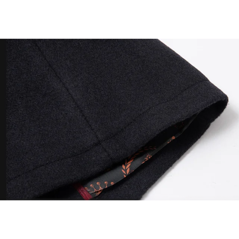 Nordher - Langer Mantel Herren Eleganter Wollmantel Mit Fleece-Innenfutter