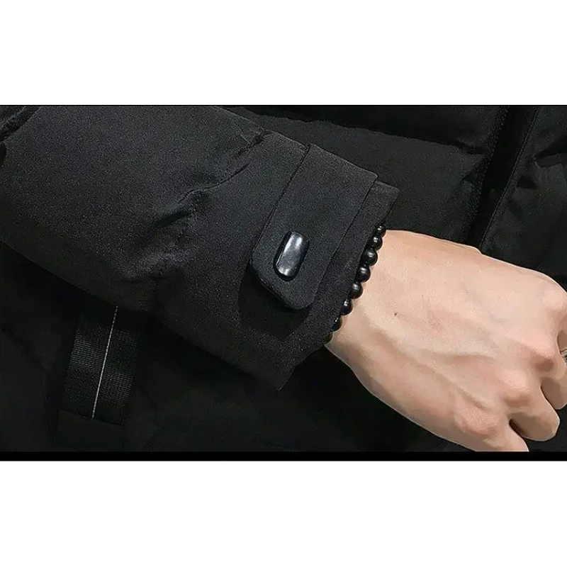 Warmtex - Langer Wintermantel Herren Winddicht Wasserdicht Mit Kapuze Gefüttert