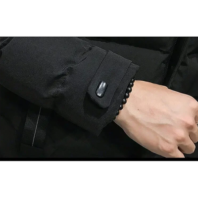 Warmtex - Langer Wintermantel Herren Winddicht Wasserdicht Mit Kapuze Gefüttert