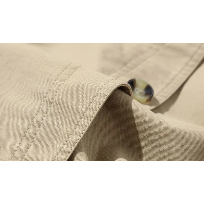 Nordgra - Langer Mantel Herren Stilvoller Trenchcoat Mit Gürtel und Revers