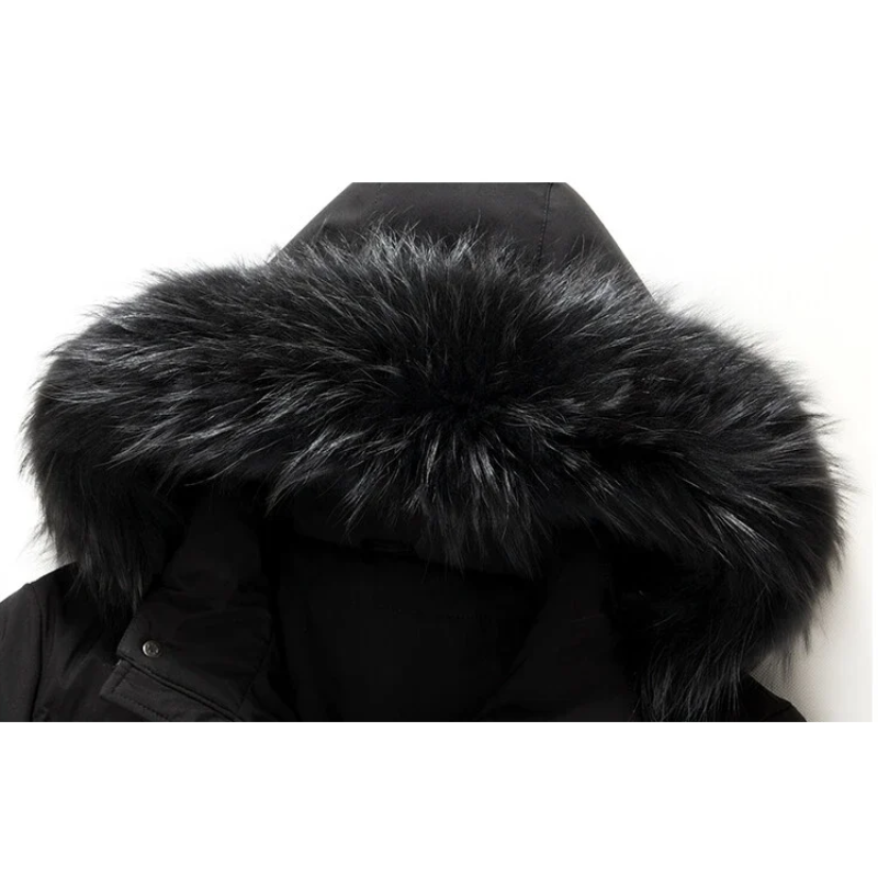 Mantzen - Langer Wintermantel Herren Mit Kapuze Warm Gefüttert Winddicht