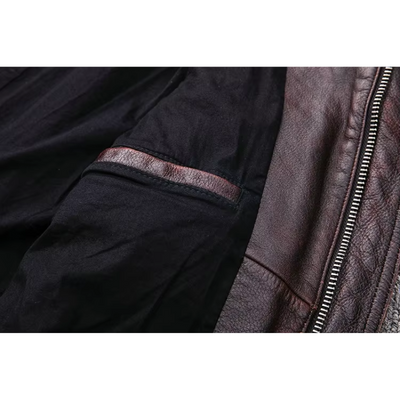 Zeltrov - Lederjacke Herren, Stilvolle Jacke aus Echtleder mit Stehkragen