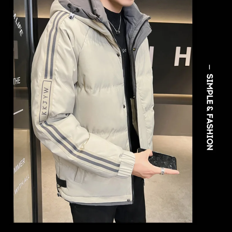 Wintrax - Langer Wintermantel Herren Daunenmantel Mit Kapuze Gefüttert