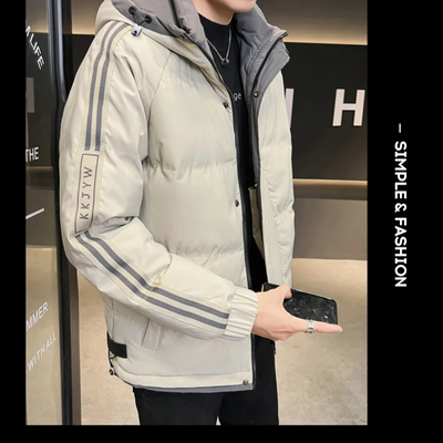 Wintrax - Langer Wintermantel Herren Daunenmantel Mit Kapuze Gefüttert