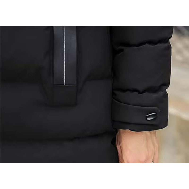 Zinntal - Langer Wintermantel Herren Warm Gefüttert Mit Kapuze Winddicht