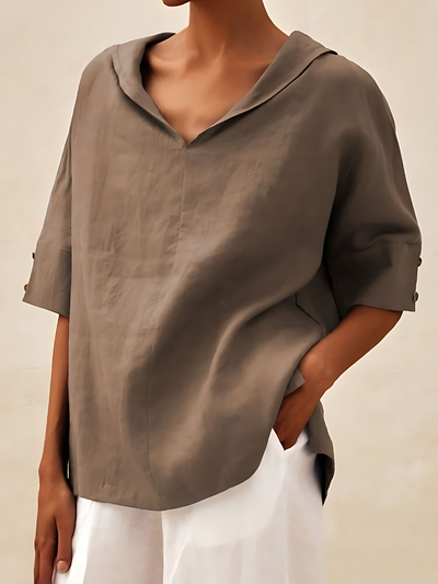 Casual Shirt mit V-Ausschnitt – Lena