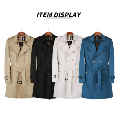 Eichenr - Wasserabweisende Mantel Jacke Herren – Klassischer Trenchcoat mit Gürtel