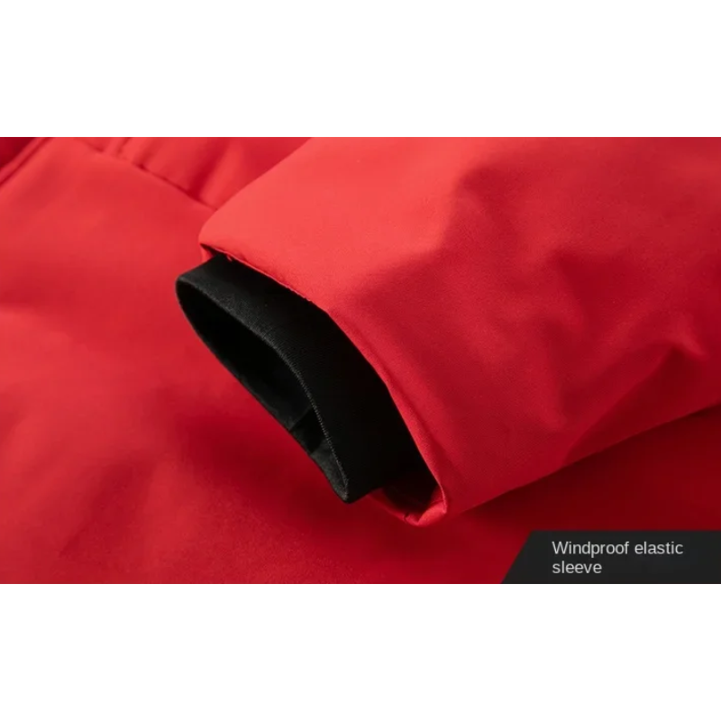 Grauwel - Langer Wintermantel Herren Winterjacke Dick Gefüttert Mit Kapuze