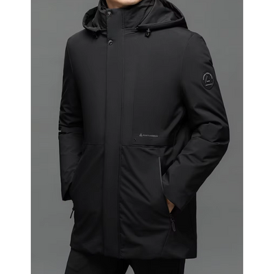 Mantrol - Langer Wintermantel Herren – Wasserabweisender Parka mit Kapuze