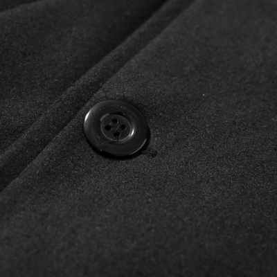 Frostex - Langer Mantel Herren Stilvoller Wollmantel Mit Revers und Brusttasche