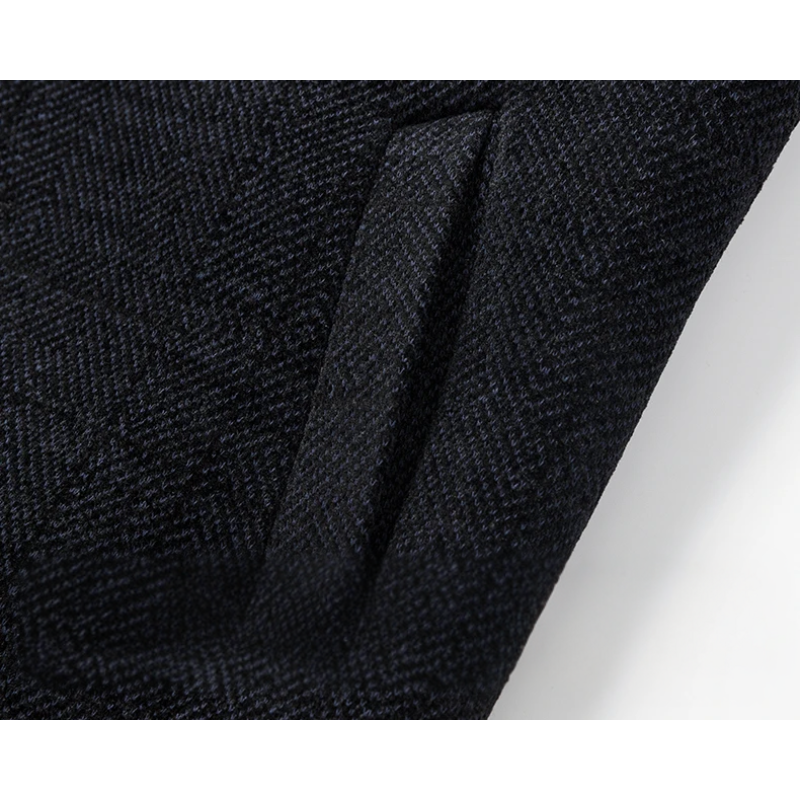 Herrmax - Langer Mantel Herren Stilvoller Wintermantel Mit Brusttasche und Revers