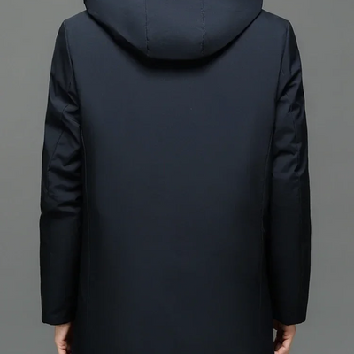 Kaltfur - Langer Wintermantel Herren Daunenmantel Warm Gefüttert Mit Kapuze