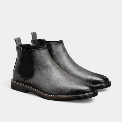 Herren-Chelsea-Boots aus Lederimitat mit Elastikeinsatz
