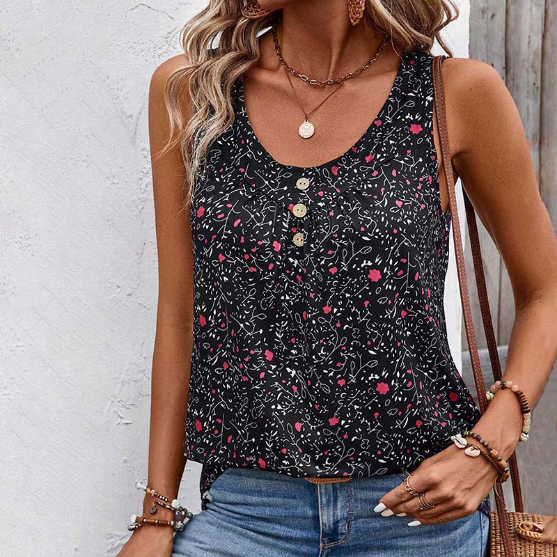 Bowen | Vintage Trägerhemd mit Blumenmuster