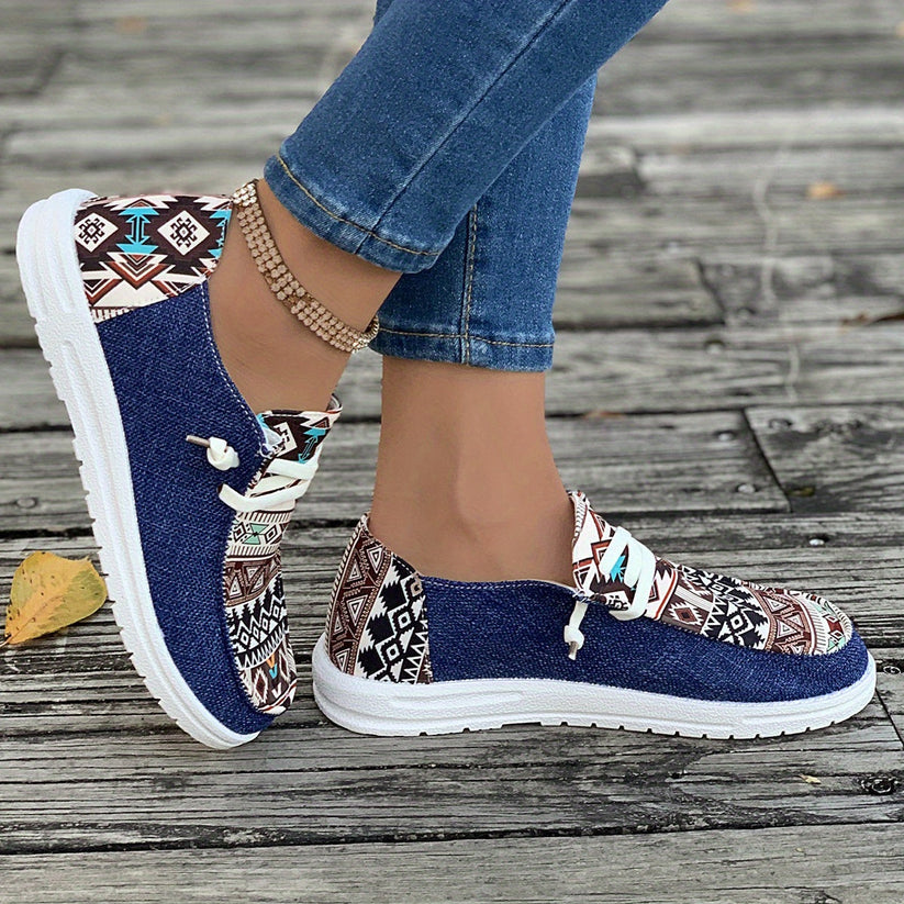 Leichte Canvas-Sneaker mit Tribal-Design – Mia