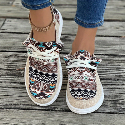 Leichte Canvas-Sneaker mit Tribal-Design – Mia