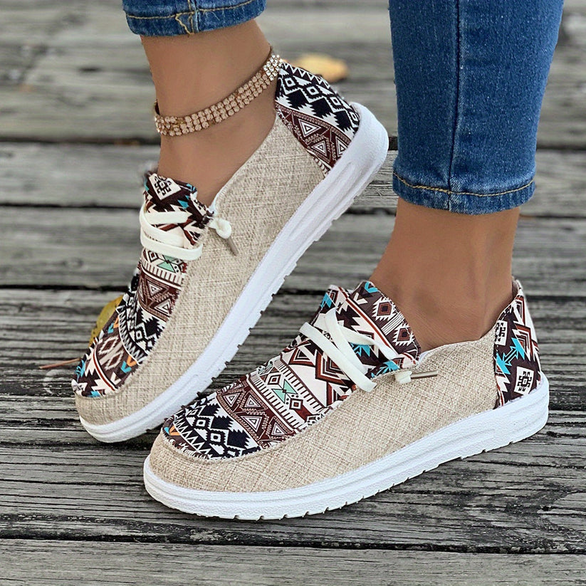 Leichte Canvas-Sneaker mit Tribal-Design – Mia