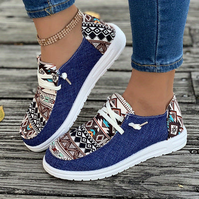 Leichte Canvas-Sneaker mit Tribal-Design – Mia