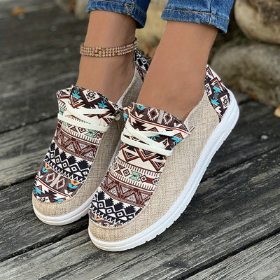 Leichte Canvas-Sneaker mit Tribal-Design – Mia