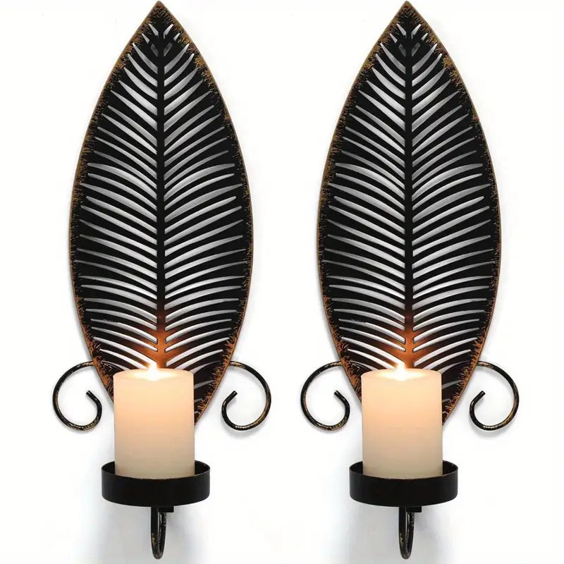 FoliGlow - Kerzenhalter Satz in Blatt Gestaltung