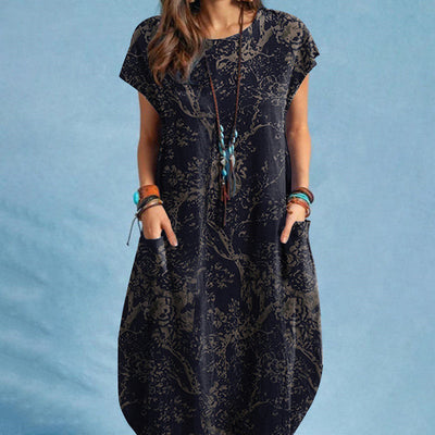 Frisches Baumwoll-Leinen Freizeitkleid für Damen – Anna