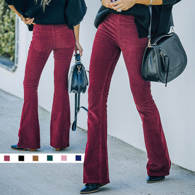 Jess |  High-Waist-Hose mit elastischer Taille aus Mikrocord