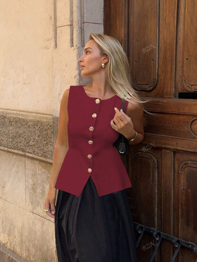 Ärmelloses Tailor-Weste mit Knöpfen – Feminin, Edel & Vielseitig