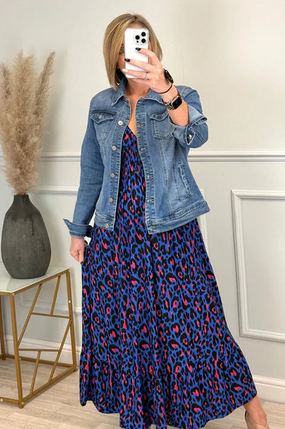 Zoya | Leoparden-Rüschenkleid mit Taillenbetonung