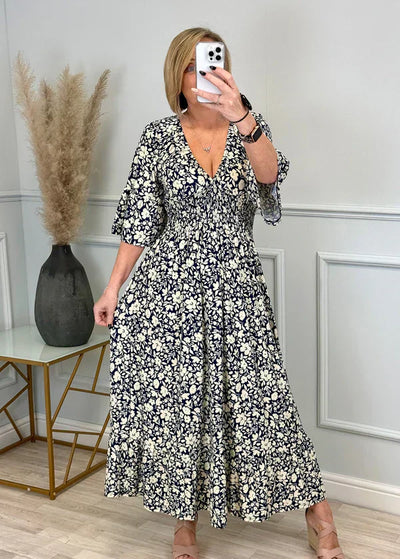 Becca | Kleid mit Falten und Leopardenmuster