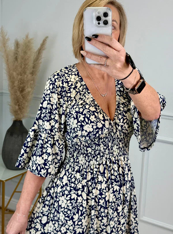 Zoya | Leoparden-Rüschenkleid mit Taillenbetonung