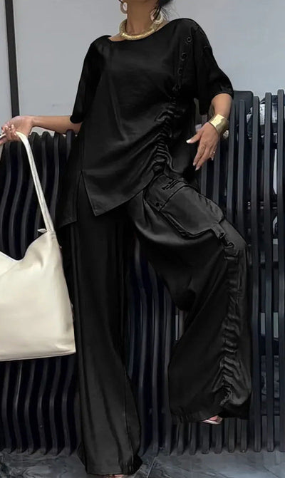 Rivka | Zweiteiliger Damenanzug mit Rundhals-T-Shirt und Hose