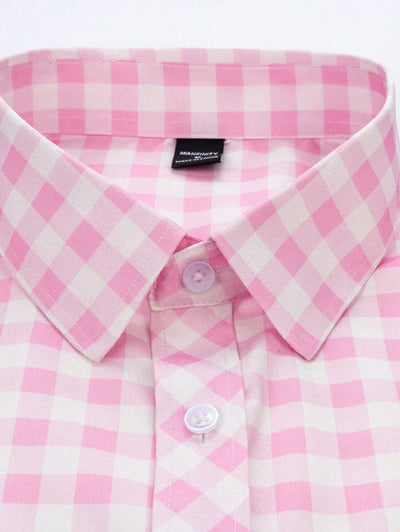 Oktoberfest Karohemd Herren – Kurzarm Trachtenhemd in Rot-Weiß