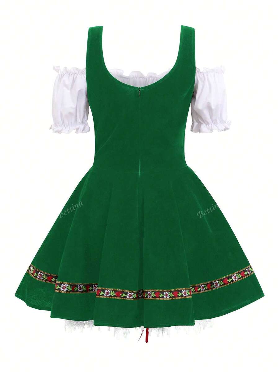 Oktoberfest Dirndl Kleid für Damen – Traditionelles Trachtenkleid mit Schürze