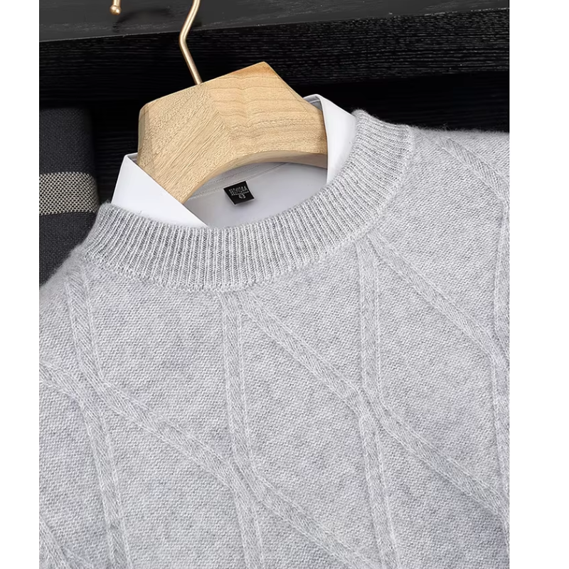 Starkor - Wollpullover Herren – Klassischer Pullover mit dezentem Muster