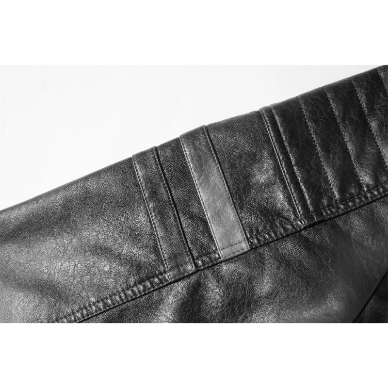 Revigor - Lederjacke Herren, Warme Jacke mit Reißverschluss und Kapuze