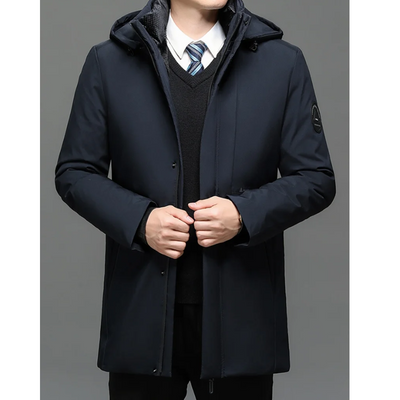 Mantrol - Langer Wintermantel Herren – Wasserabweisender Parka mit Kapuze