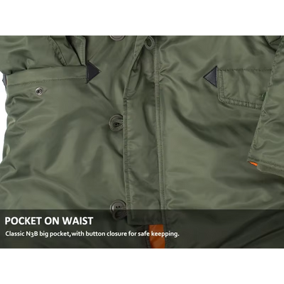 Kaltgen - Wintermantel Männer, Winddichte Jacke mit Kordelzug und Reißverschluss