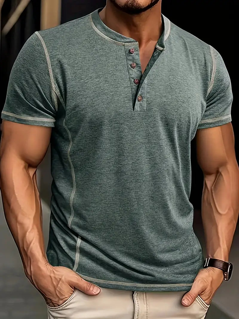 Orazio - Kurzarm T Hemd Mit Knopf