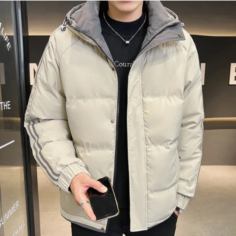 Wintrax - Langer Wintermantel Herren Daunenmantel Mit Kapuze Gefüttert