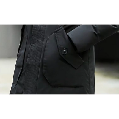 Kaltsor - Langer Wintermantel Herren – Warmer Daunenparka mit Kapuze und Taschen