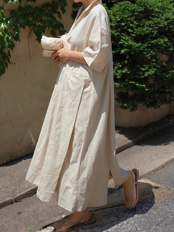 Elegantes Midikleid mit V-Ausschnitt – Julia