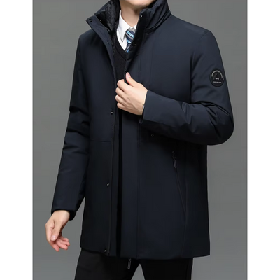 Mantrol - Langer Wintermantel Herren – Wasserabweisender Parka mit Kapuze