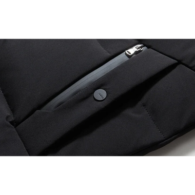 Mantzen - Langer Wintermantel Herren Mit Kapuze Warm Gefüttert Winddicht